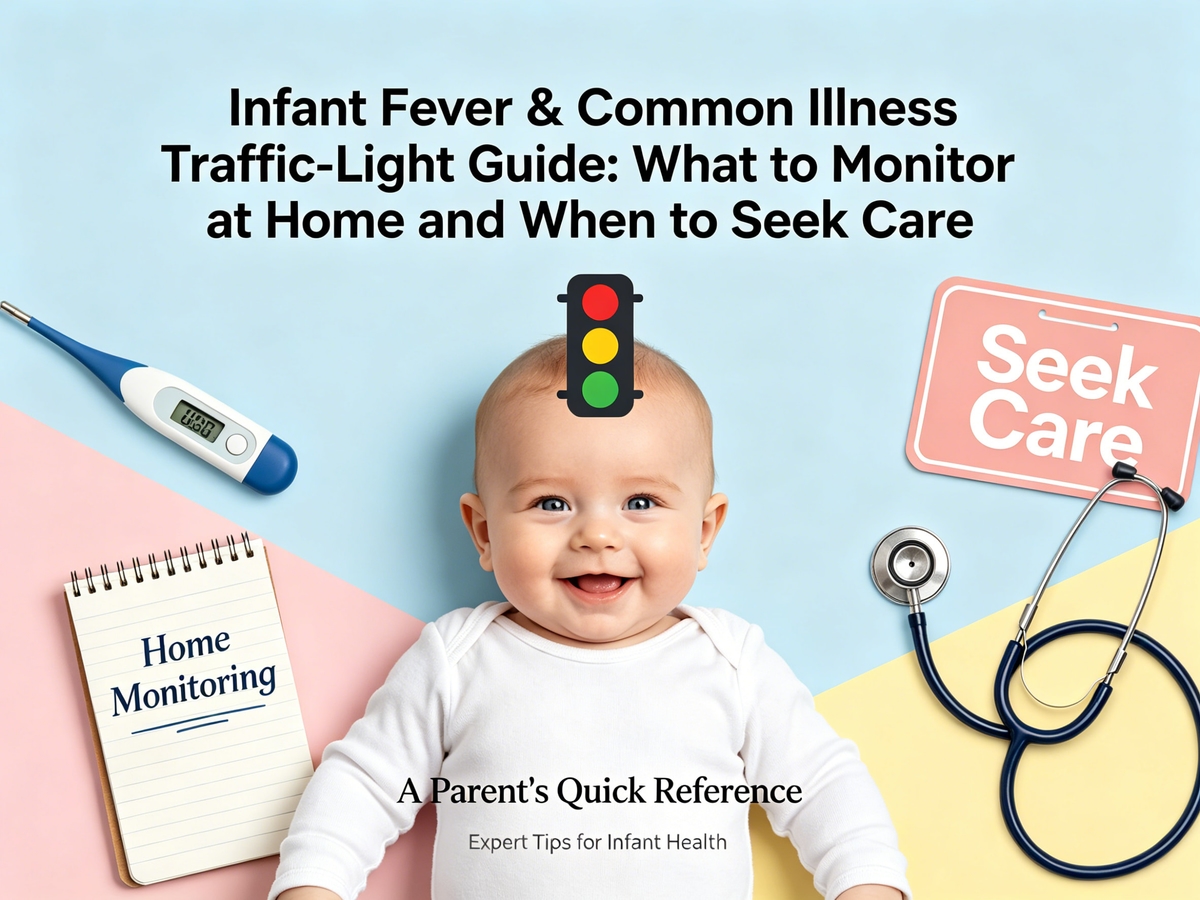 Infant Fever & Common Illness Traffic-Light Guide: What to Monitor at Home and When to Seek Care
