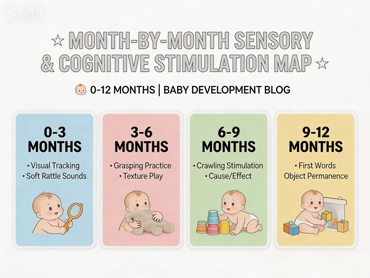 Month-by-Month Sensory & Cognitive Stimulation Map (0-12 Months)